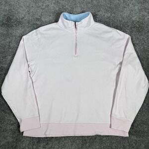 Brooks‎ Brothers Shirt Men's Medium Pink Long Sleeve 1/4 Zip Cotton Mock Neck